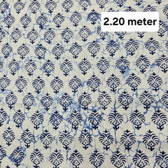 Off - White Block Printed Cotton Piece 2.20 meter