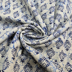 Off - White Block Printed Cotton Piece 2.20 meter