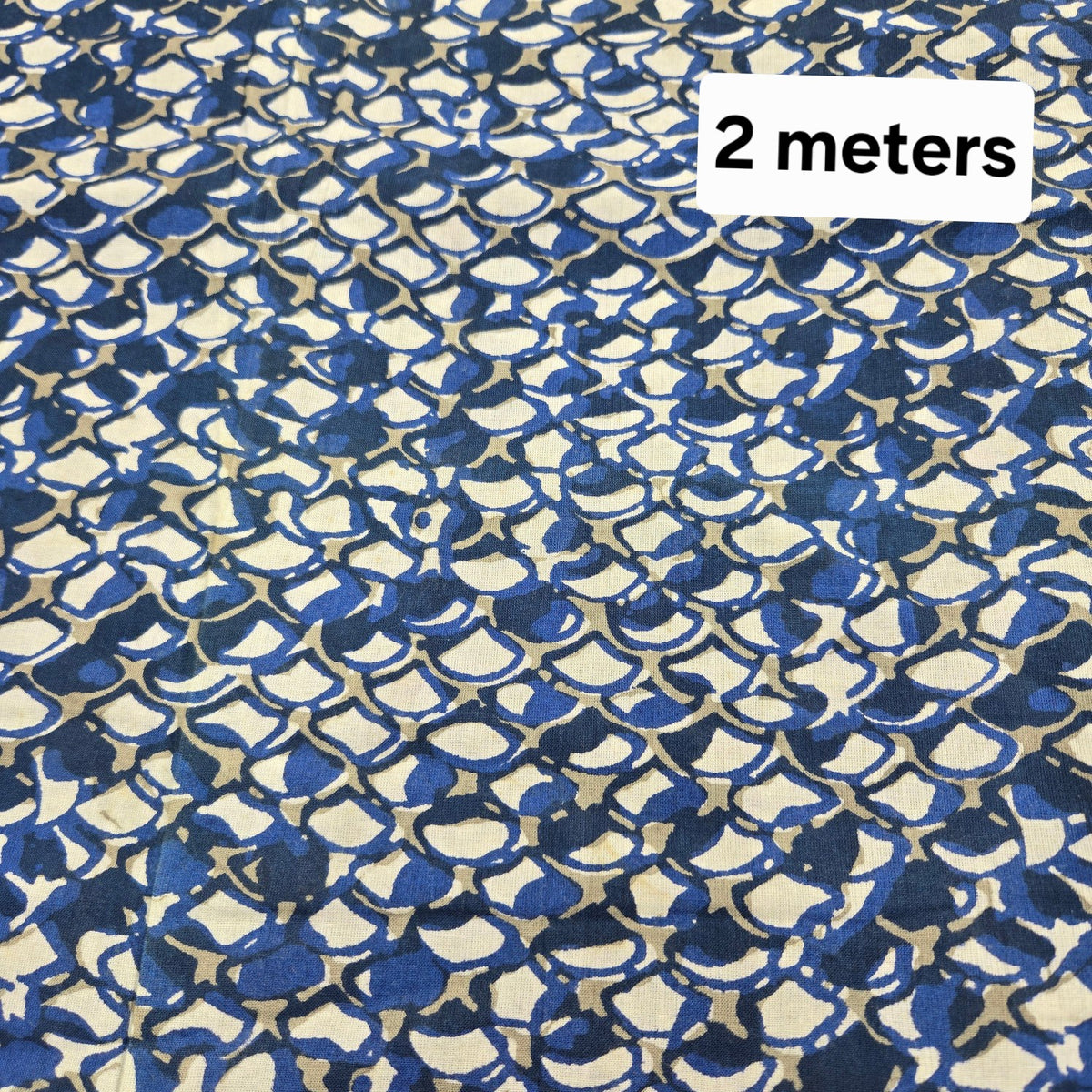 Blue Printed Pure Cotton Piece 2 meter