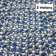 Blue Printed Pure Cotton Piece 2 meter