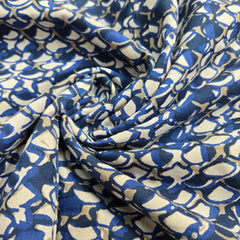 Blue Printed Pure Cotton Piece 2 meter