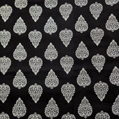 Warli - Digitally Printed Cotton Fabric with Floral motif on White Base