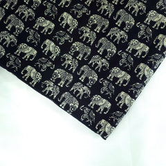 Warli - Digitally Printed Cotton Fabric with Elephant Motif
