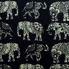 Warli - Digitally Printed Cotton Fabric with Elephant Motif