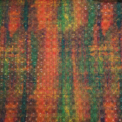 Mehek Abstract Print of Orangel & Green Cotton Fabric with Sequins