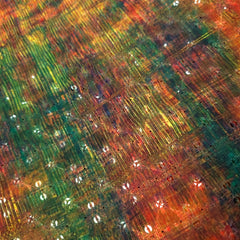 Mehek Abstract Print of Orangel & Green Cotton Fabric with Sequins