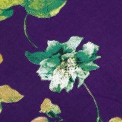 Nazneen Digital Floral Print on Dark Purple Cotton Fabric