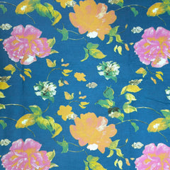 Nazneen Digital Floral Print on Sea Blue Cotton Fabric
