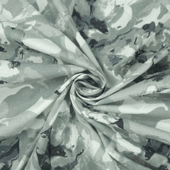 Bahaar Light Grey Digital Floral Print Cotton Fabric