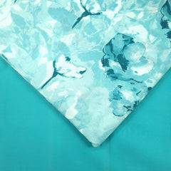 Bahaar Sky Blue Digital Floral Print Cotton Fabric