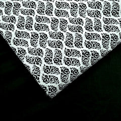 Warli - Digitally Printed Cotton Fabric with Floral motif on White Base