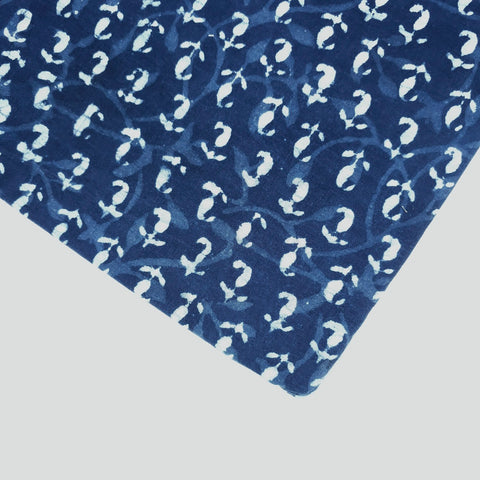 Neelgarhi Indigo on Deep Red Cotton Base  with Paisely Butta Motif