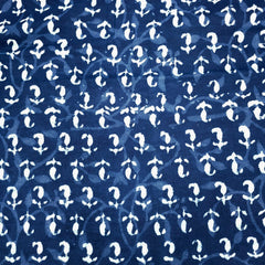 Neelgarhi Indigo on Deep Red Cotton Base  with Paisely Butta Motif