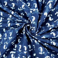 Neelgarhi Indigo on Deep Red Cotton Base  with Paisely Butta Motif