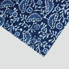 Neelgarhi Indigo on Deep Red Cotton Base with Floral Pattern