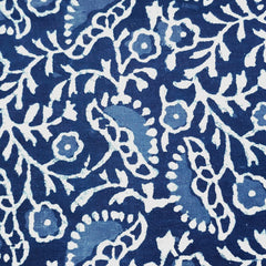 Neelgarhi Indigo on Deep Red Cotton Base with Floral Pattern