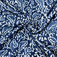 Neelgarhi Indigo on Deep Red Cotton Base with Floral Pattern