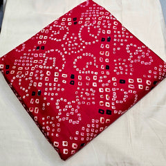 Printed Bandhani on Fuchsia Pink Glace Cotton