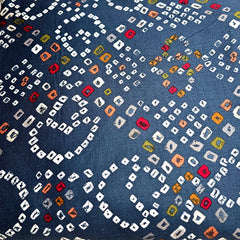 Printed Bandhani on Grey Glace Cotton