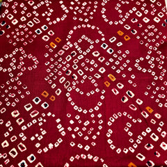Printed Bandhani on Maroon Glace Cotton
