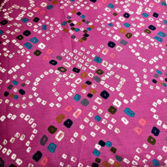 Printed Bandhani on Pinkish Purple Glace Cotton