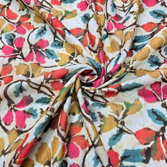 Muticolor Digital Floral Print on Mulberry Cotton Fabric