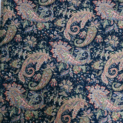Navy Blue Digitally Printed Paisley Print on Cotton Fabric