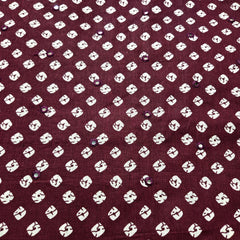 Printed Bandhani on Wine Cotton with Mirror Highlights