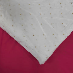 Dyeable Crepe Fabric with Gold Sequin Butta Motif