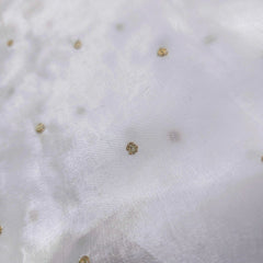 Dyeable Crepe Fabric with Gold Sequin Butta Motif
