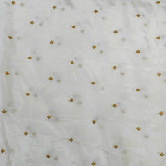 Dyeable Crepe Fabric with Gold Zari & Sequin Butta Motif