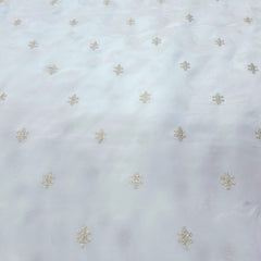 Dyeable Crepe Fabric with Gold Zari & Sequin Butta Motif