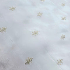 Dyeable Crepe Fabric with Gold Zari & Sequin Butta Motif