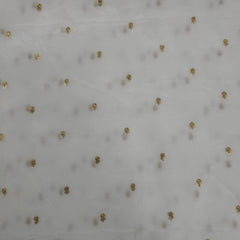 Dyeable Crepe Fabric with Gold Zari & Sequin Butta Motif