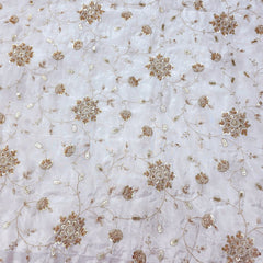 Dyeable Crepe Fabric with all over  Floral Vine Pattern