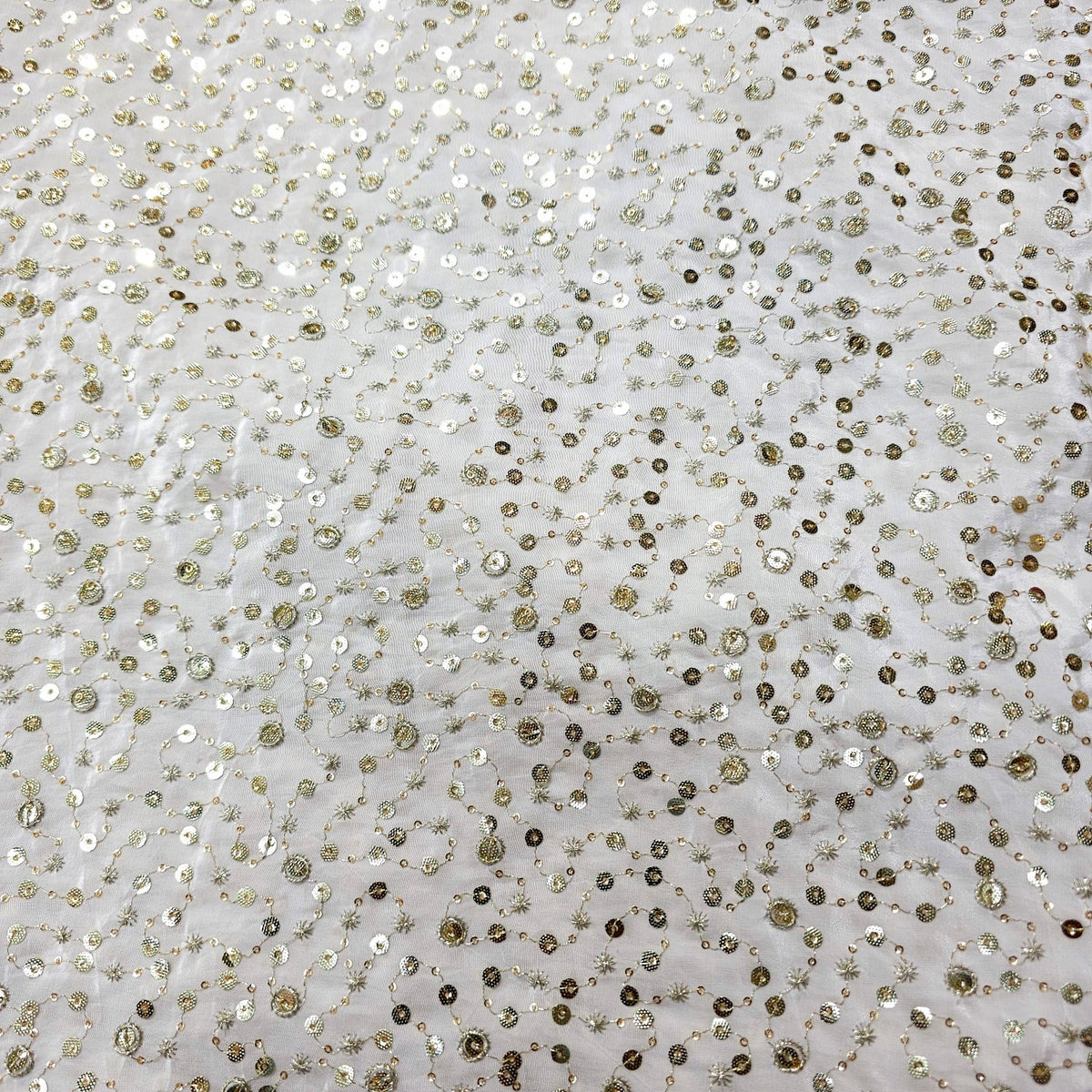 Dyeable Crepe Fabric with all over Sequin work