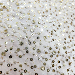 Dyeable Crepe Fabric with all over Sequin work