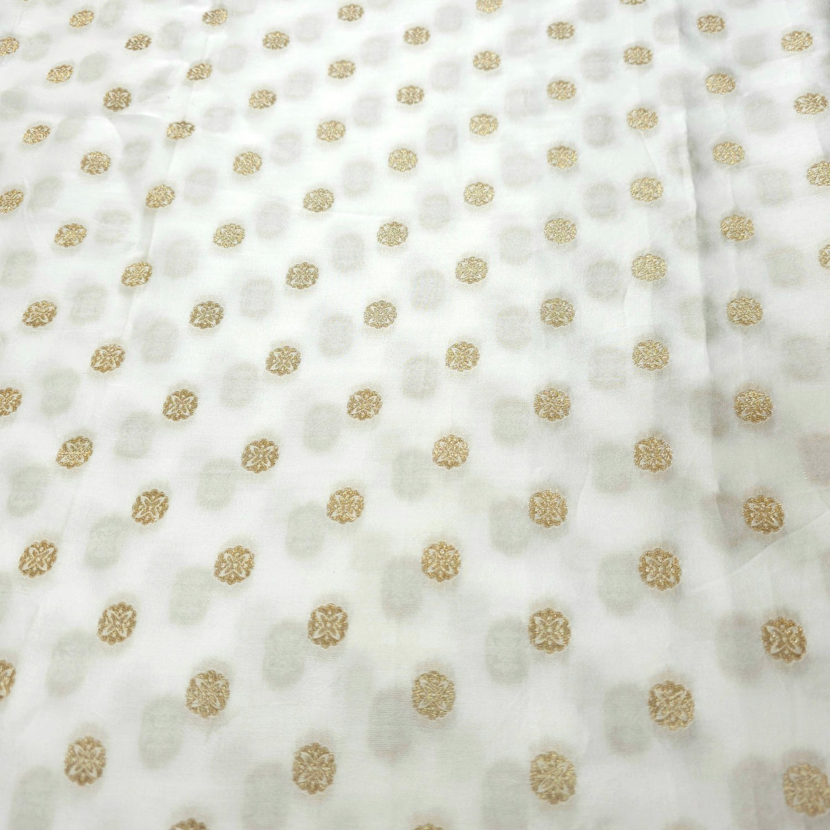 Dyeable Dola silk Fabric with all over Floral work