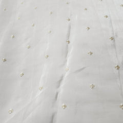 Dyeable Crepe Fabric with Light Gold Sequin Butta work