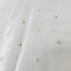 Dyeable Crepe Fabric with Light Gold Sequin Butta work