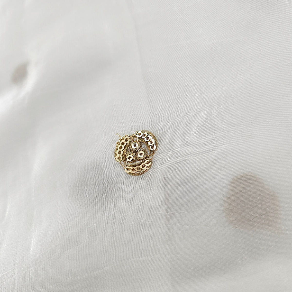 Dyeable Crepe Fabric with Gold Sequin Butta work