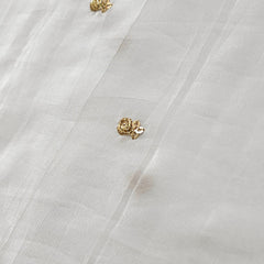 Dyeable Crepe Fabric with Gold Sequin Floral work