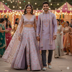 DYEABLE Crepe Fabric with Multicolor Floral Cutdana, Sequin work