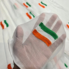 Tricolor Embroidered Chiffon Dupatta