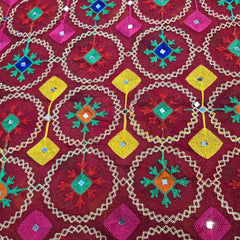 Maroon Phulkari Dupatta