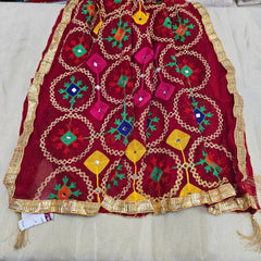 Maroon Phulkari Dupatta