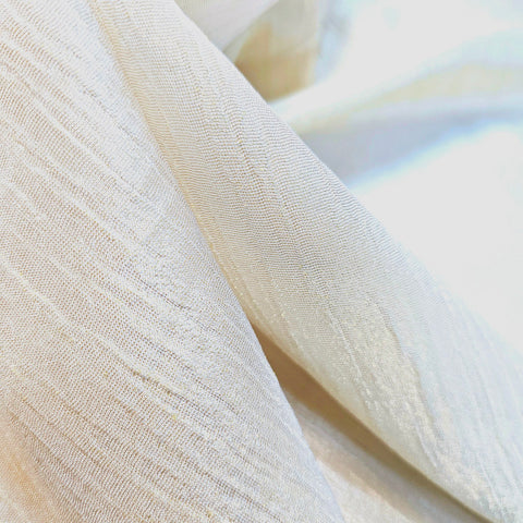 Zayra Warm Ivory Crushed  Tissue Dyeable  Fabric