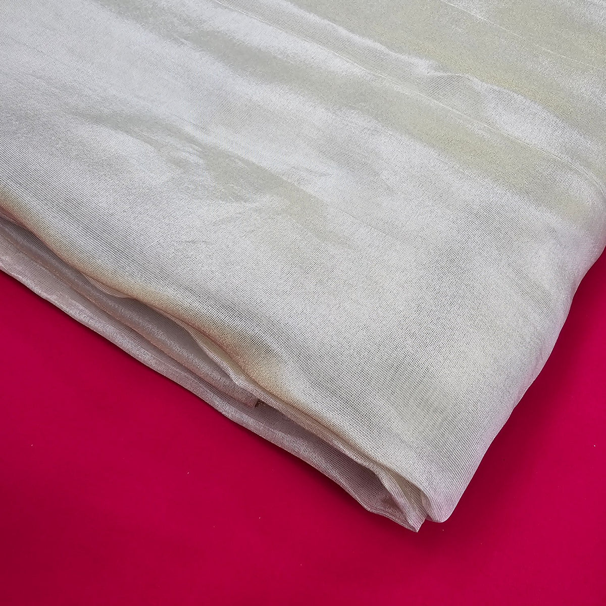 Zayra Pale Champagne Gold Crushed  Tissue Dyeable  Fabric