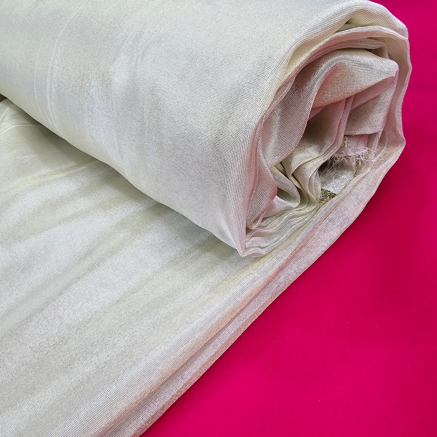 Zayra Pale Champagne Gold Crushed  Tissue Dyeable  Fabric