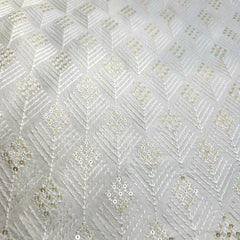 Embroidered Dyeable Raw Silk with Resham work & sequin highlights